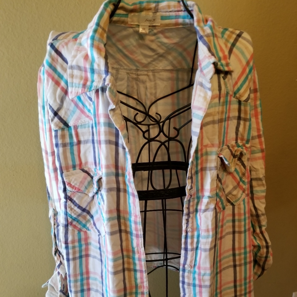 Plus size plaid tunic